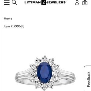 Silver and Blue Gemstone Ring